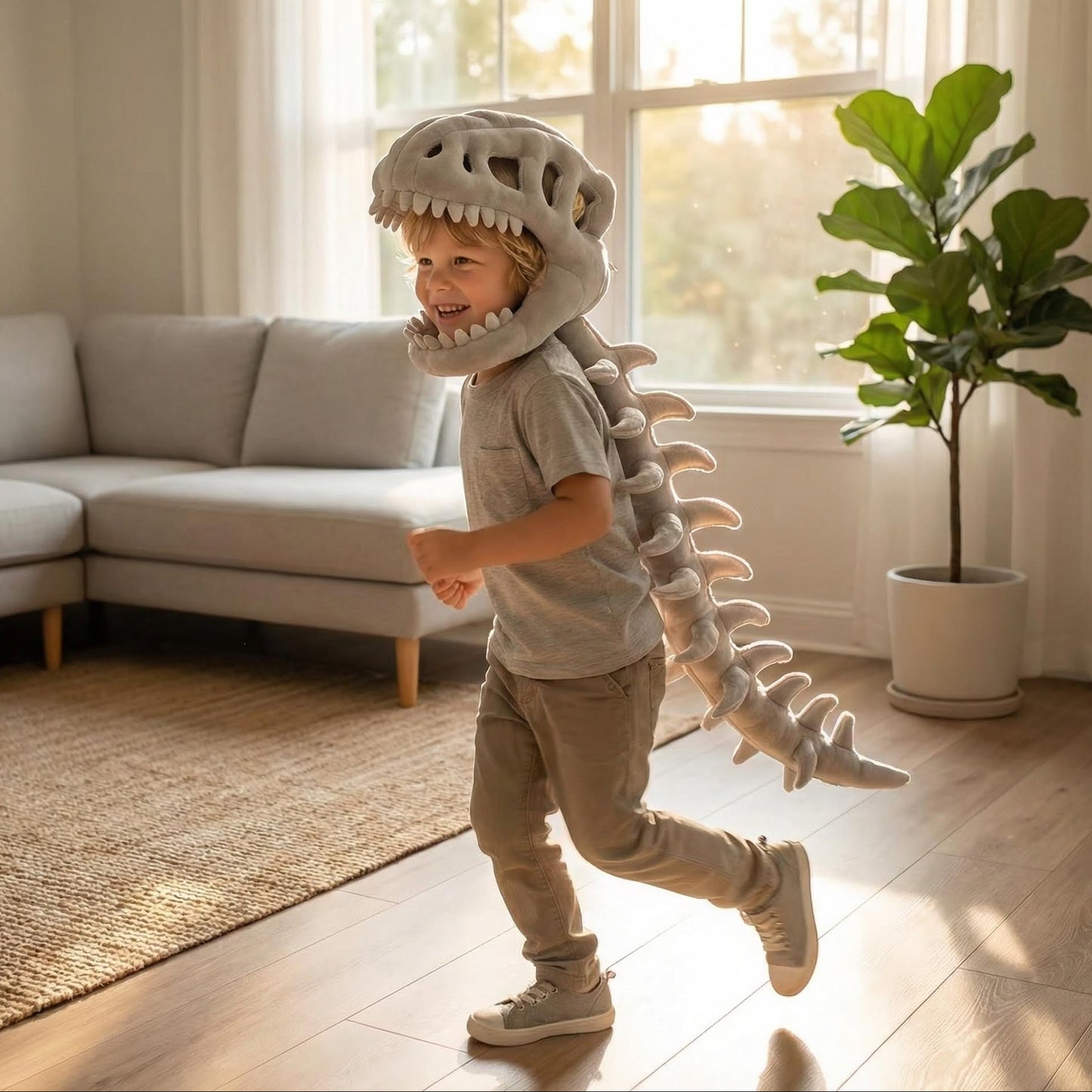 The Cozy-Saur™ Dino Skeleton Plush Costume Set