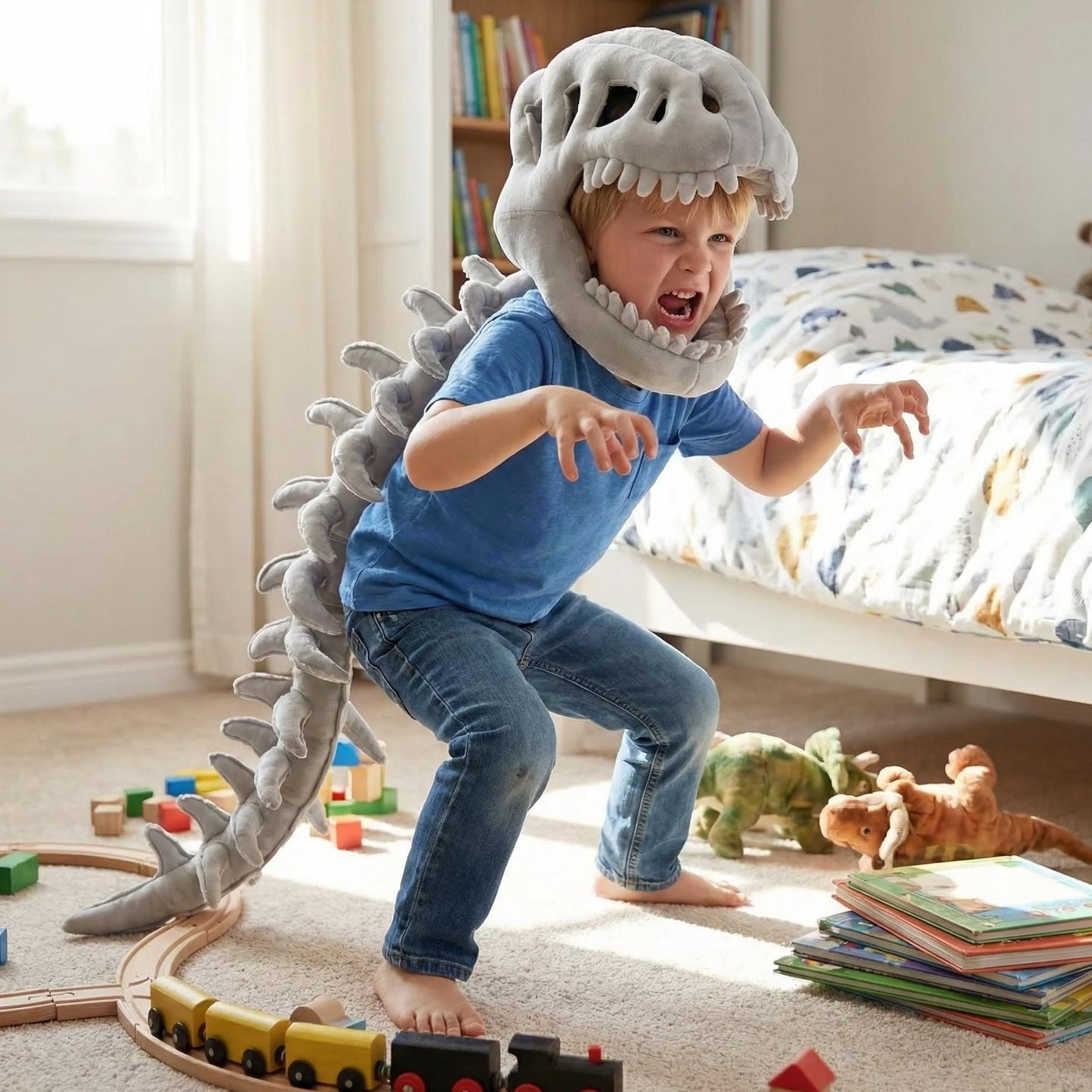 The Cozy-Saur™ Dino Skeleton Plush Costume Set