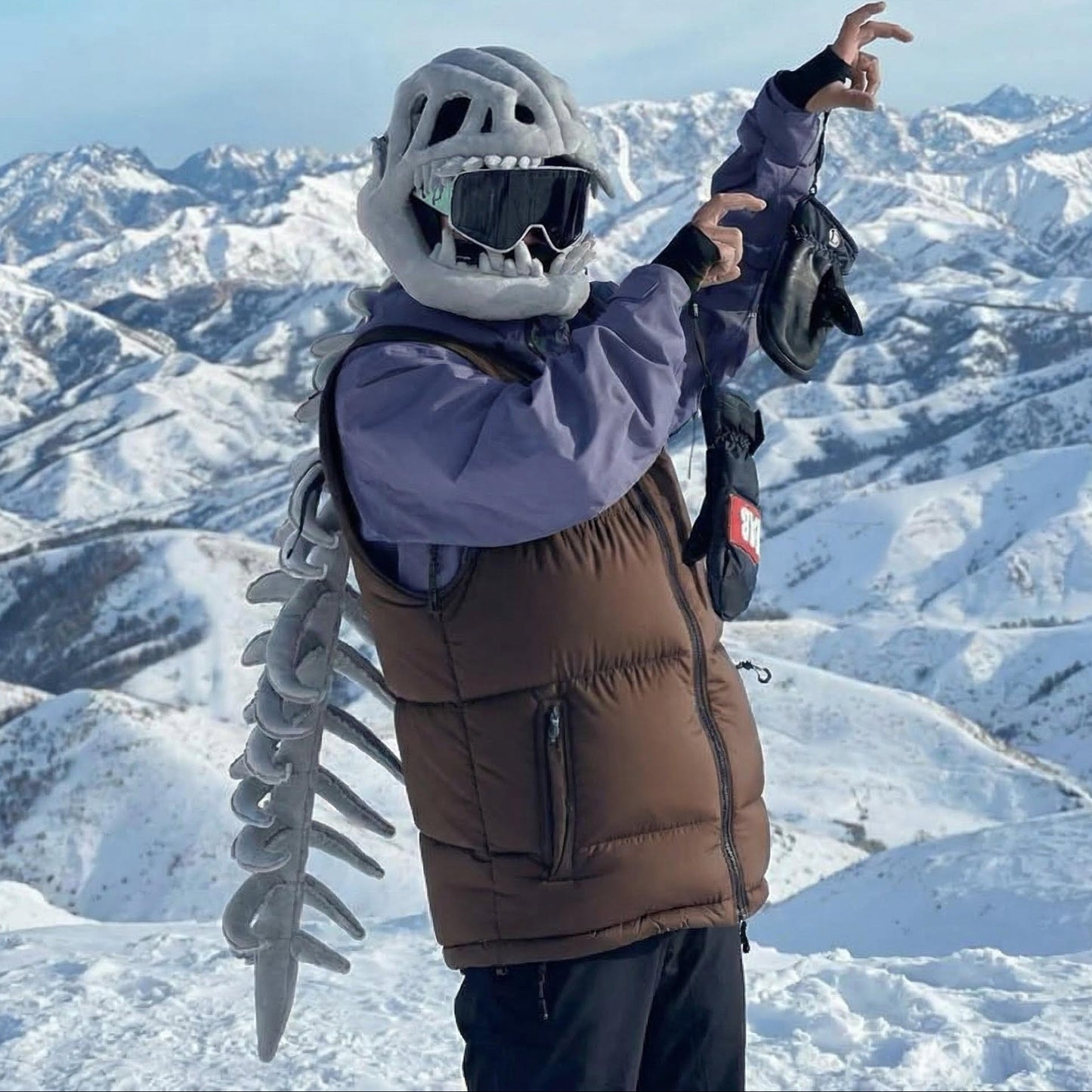 The Cozy-Saur™ Dino Skeleton Plush Costume Set